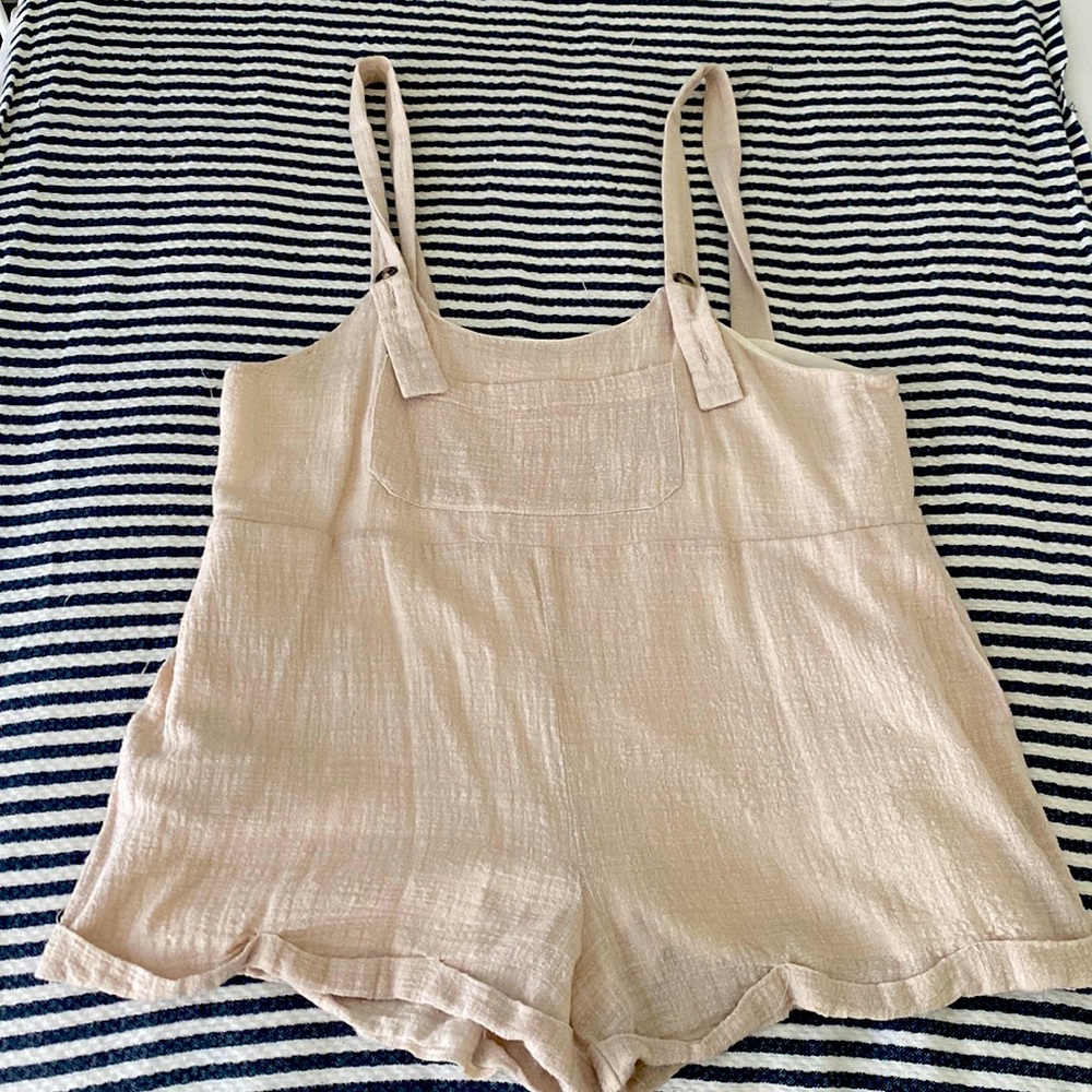 Beige Overall Romper